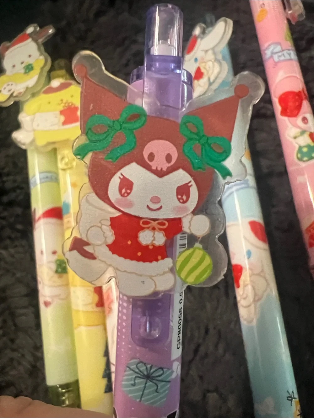 Set of 6 holiday Sanrio character pens - Christmas in July!
